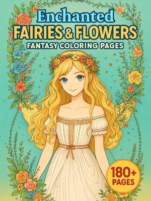Enchanted Fairies & Flowers – 180+ Fantasy Coloring Pages